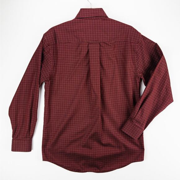 Orvis Shirt Men's Small Long Sleeve Button Down Red White Grid 100% Cotton - Picture 11 of 13